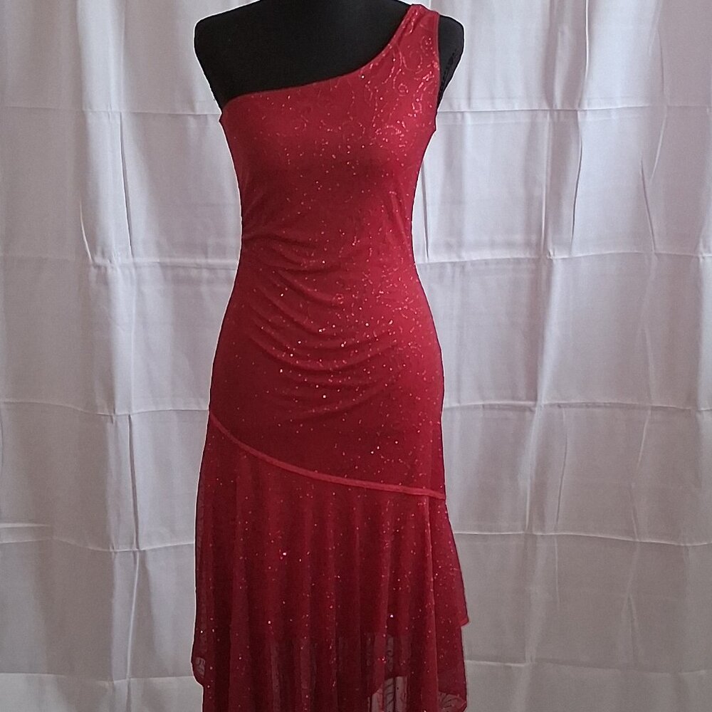 Red Glittery one shoulder Taboo Dress